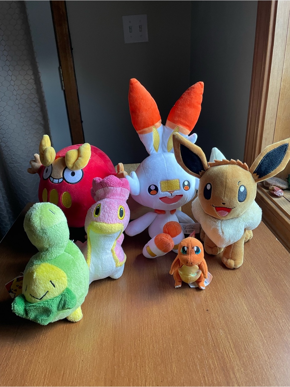 Lot of 6 Pokemon Plush Stuffed Animals Eevee Mini Charmander Skorbunny Darumaka